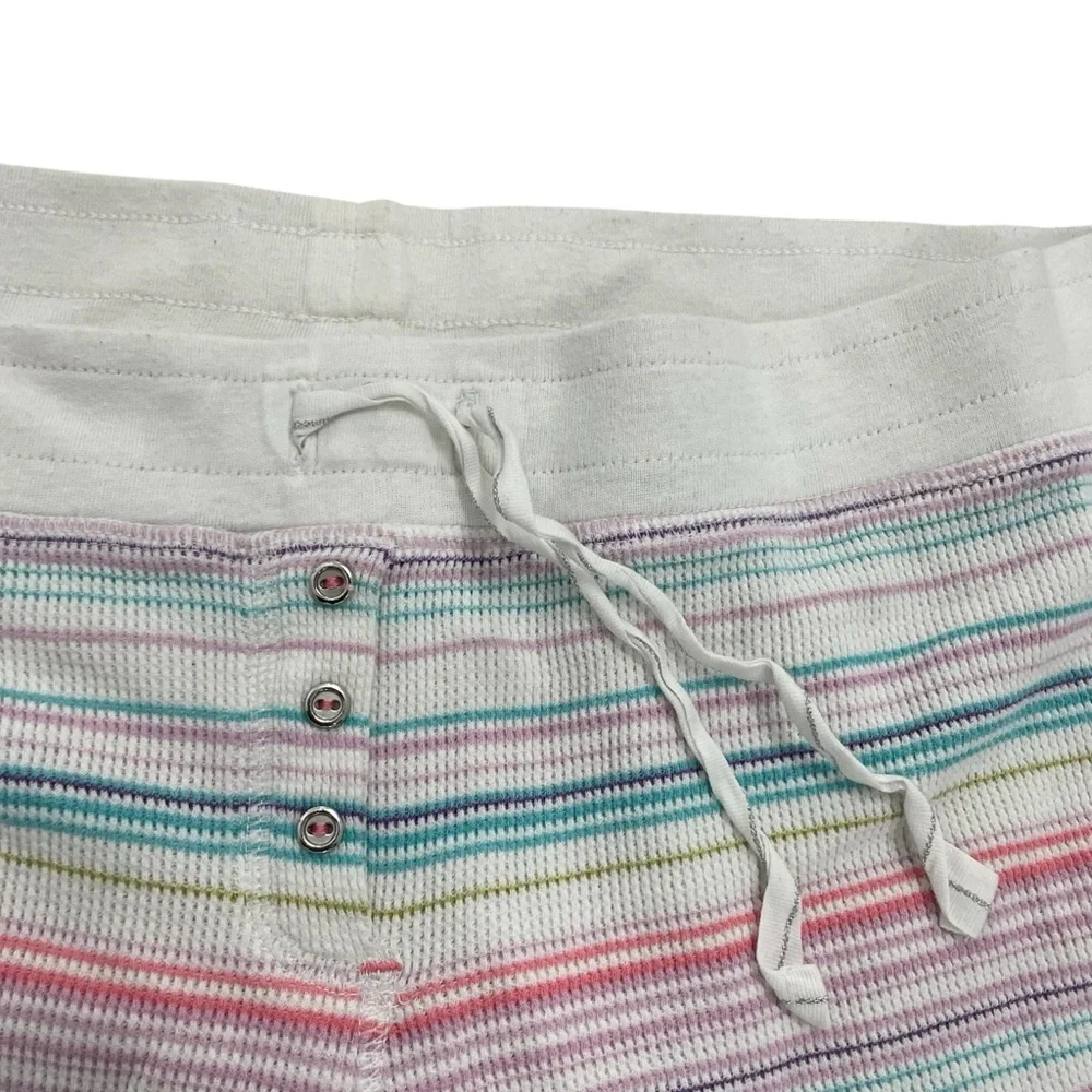 Victoria's Secret Thermal Pajama Set Multicolor Stripes Size Medium